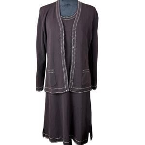 BCBGMAXAZRIA Dress and Cardigan Set - Brown - XL